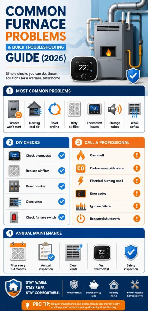 Common Furnace Problems and Troubleshooting 2026